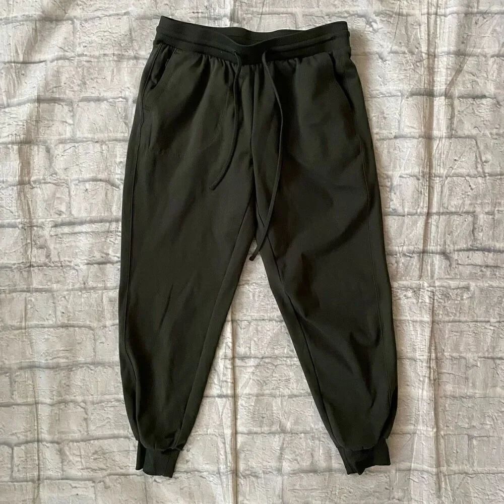 Rachel Zoe women S pull on joggers w/drawstring & front pockets olive green